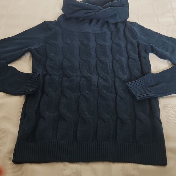 Suzy Shier Knitted Turtle Neck Long Sleeves Sweater XS Blue - Picture 14 of 16